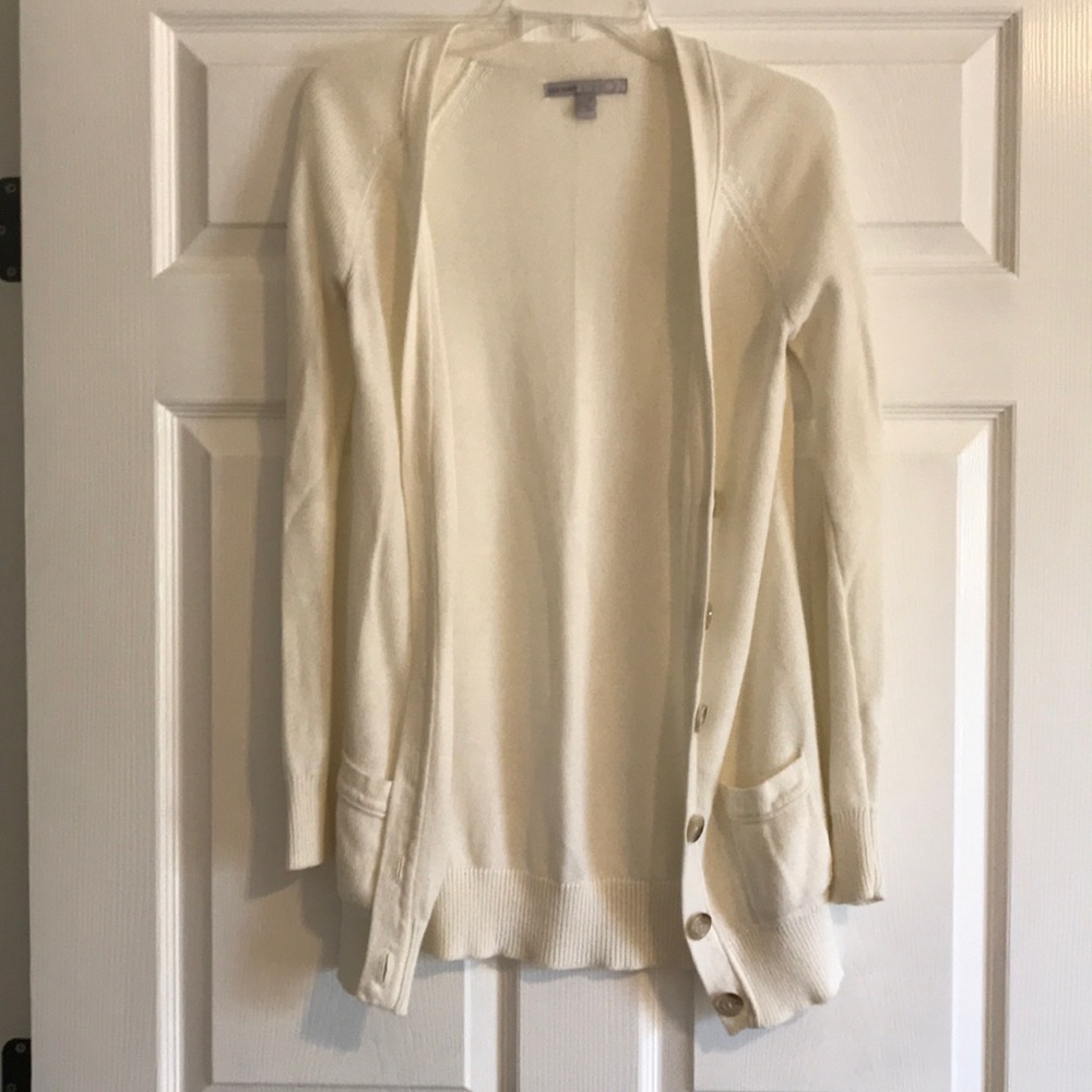 XS white cardigan